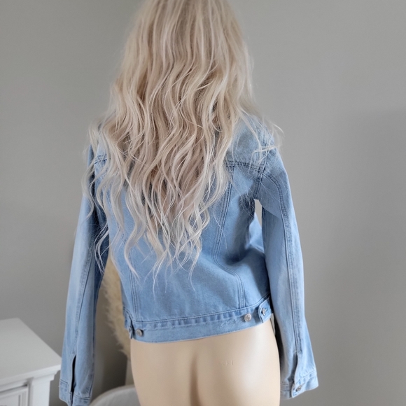 Upcycled denim Jean jacket embroidery bohemian oversized forever21 - Picture 14 of 14